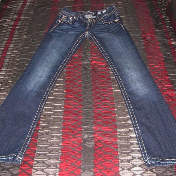 Miss Me Jeans Size 26 x 31 Signature Slim Boot Low Rise Embellished - Picture 5 of 12
